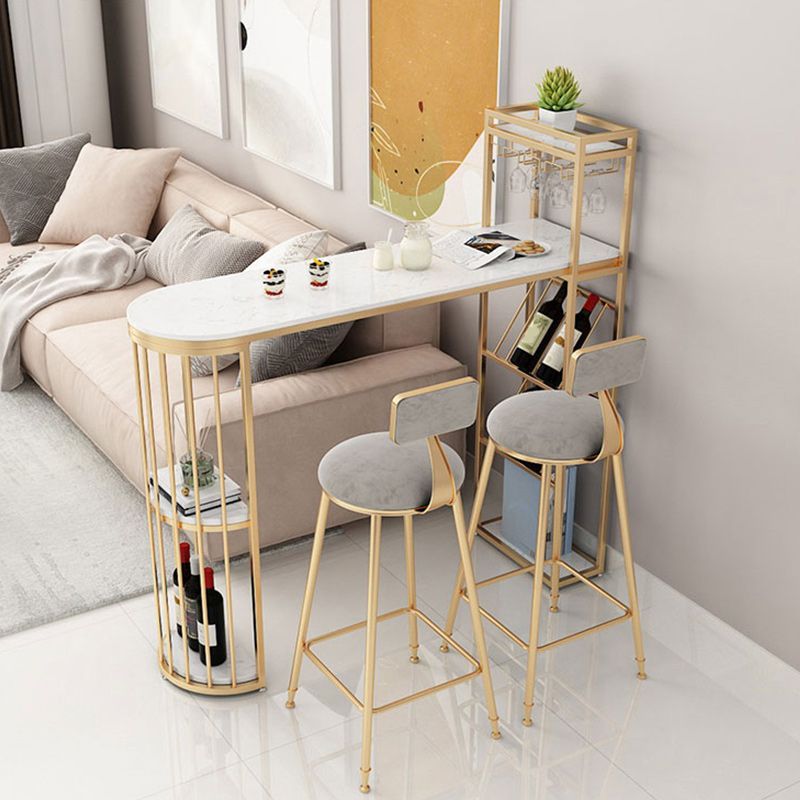 Tableau de bar de style luxe léger Tableau de bistrot en marbre artificiel de hauteur de 42 pouces