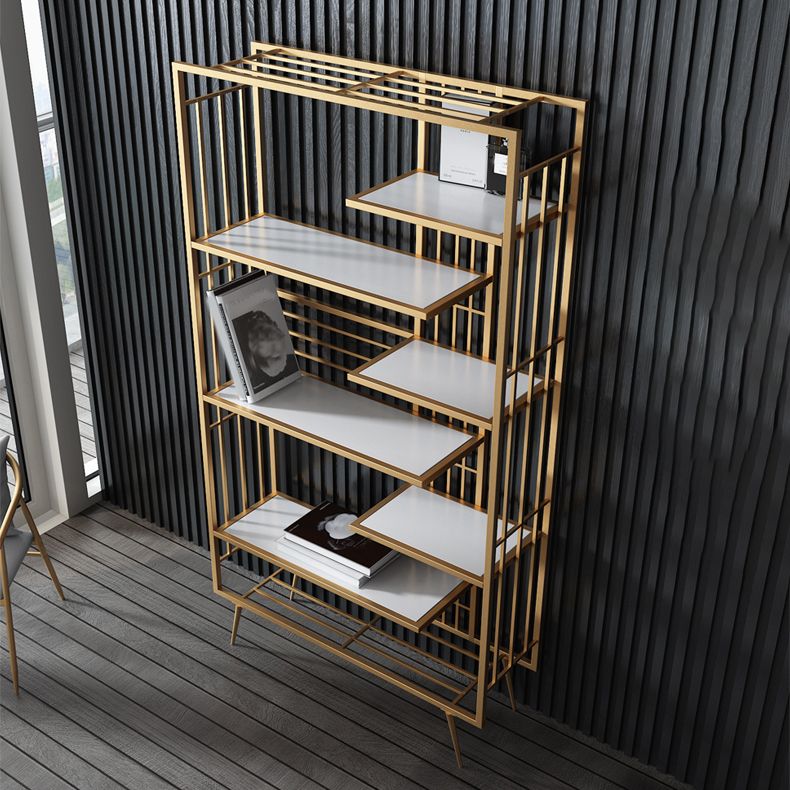 Contemporary Shelf Bookcase Open Storage Metal Bookcase with Shelves
