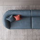 Solid Color Stain Resistant Sofa Contemporary Curved Loveseat voor appartement