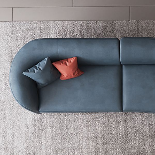 Solid Color Stain Resistant Sofa Contemporary Curved Loveseat voor appartement