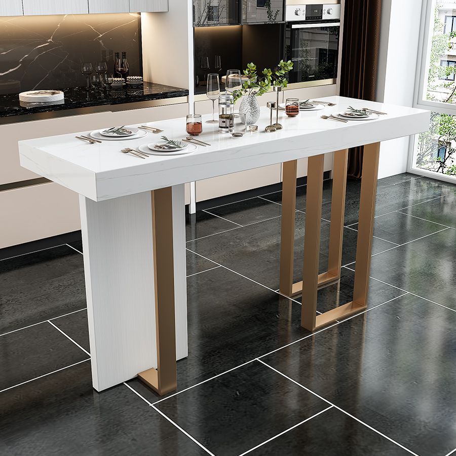 Glam Rectangle Bar Table Set 1/5 Pcs Faux Marble Bar Table Set Clearhalo 'Bar Furniture' 'furn' 'furn_home_bar_bar_sets' 'Furniture' 'Home Bars & Bar Sets' 'home_bar_bar_sets' 'Kitchen & Dining Furniture' 1200x1200_dba790c7-6067-4e1c-9c6e-95aa1b1d4570
