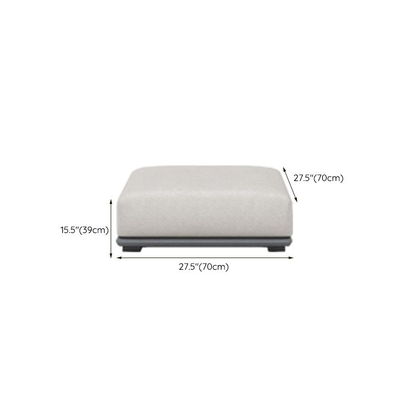 Modern White Pillows Square Arm Living Room Faux Leather Seating