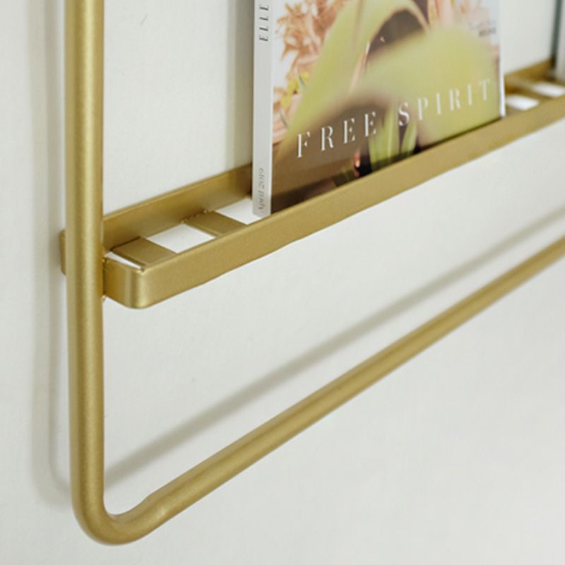 Metal Floating Bookcase Gold Color Wall Mounted Shelf for Home Office Clearhalo 'Bookcases' 'furn' 'furn_bookcases' 'Furniture' 'furniture_bookcases' 'Office Furniture' 1200x1200_dbaa2e4c-9dc0-429e-9754-5f157b9fc1f6
