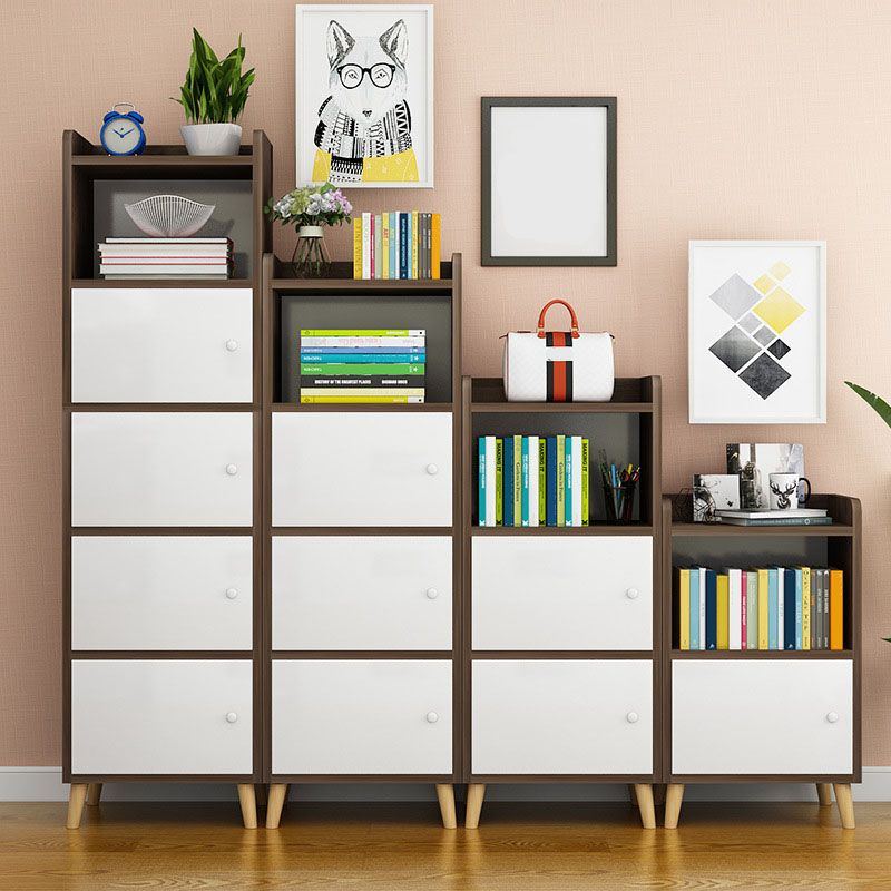 9.4 "W moderne houten boekenplank gesloten achterste plank boekenkast met deuren