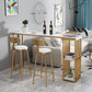 Juego de mesa de bar estilo Glam, juego de mostrador rectangular de mármol sintético de 1/3 piezas