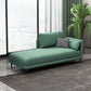 Nordic Cushioned Chaise Lounge Pine Chaise with Recessed Arms for Bedroom and Living Room