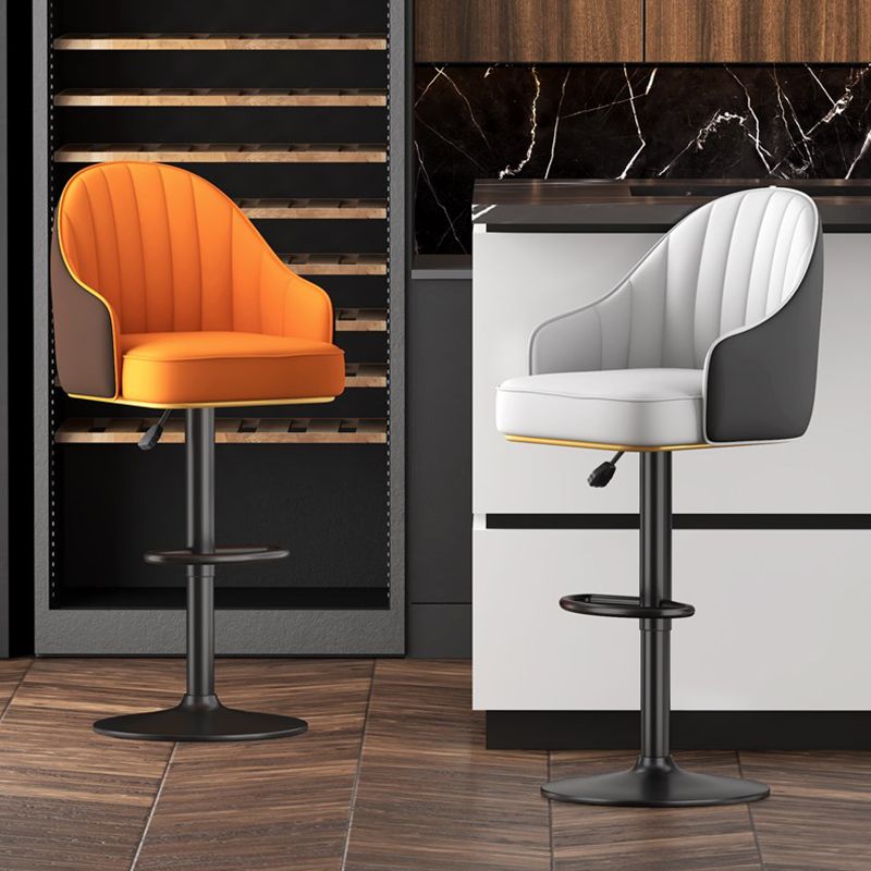 Scandinavian Swivel verstelbare hoogtekruk faux lederen barkruk