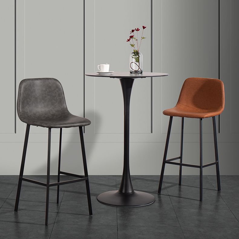 Metal Scandinavian Dining Room Armless Stool Low Back Bar Stool Clearhalo 'Bar Furniture' 'Bar Stools' 'bar_stools' 'furn' 'furn_bar_stools' 'Furniture' 'furniture_bar_stools' 'Kitchen & Dining Furniture' 1200x1200_dbae2d30-1133-4670-a057-c4fe8284b389