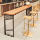 Industrial Rectangle Bistro Bar Desk Solid Wood Bistro Table with Double Pedestal Clearhalo 'Bar Furniture' 'Bar Tables' 'bar_tables' 'furn' 'furn_bar_tables' 'Furniture' 'Kitchen & Dining Furniture' 1200x1200_dbae32dc-4090-4fd9-b983-f0ba17fb15ce