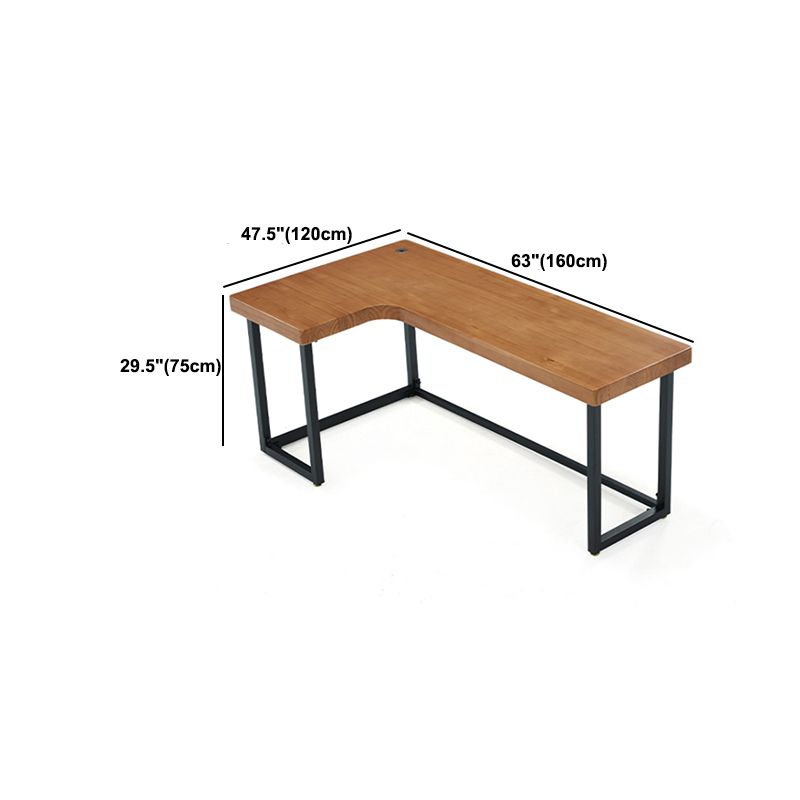 L-Shape Office Table Industrial Writing Desk with H-Shape Base Clearhalo 'furn' 'furn_office_desk' 'Furniture' 'Office Desks' 'Office Furniture' 'office_desk' 1200x1200_dbae61ea-2d9c-495e-9604-a825921eb078