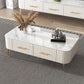 16"H Glam Coffee Table Rectangle 4 Legs Coffee Cocktail Table Clearhalo 'Coffee & Accent Tables' 'Coffee Tables' 'coffee_tables' 'furn' 'furn_coffee_tables' 'Furniture' 'Living Room Furniture' 1200x1200_dbae62b6-e3f9-48ad-8609-87633b1b5749