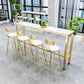 Glam Juego de mesa de bar de 1/2/5 piezas, mesa de bar rectangular con taburetes altos de metal para el hogar
