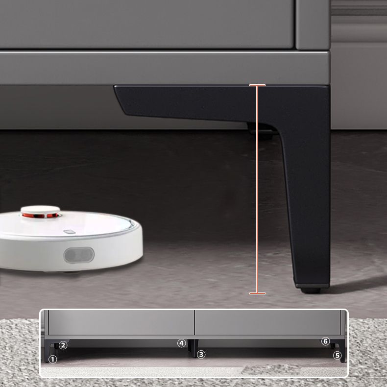 Contemporary Grey Rectangle Accent Chest with Drawers and Metal Legs Clearhalo 'Cabinets & Chests' 'cabinets_chests' 'furn' 'furn_cabinets_chests' 'Furniture' 'Living Room Furniture' 1200x1200_dbaf8f0d-8b9c-4542-954a-68f4da1d1277