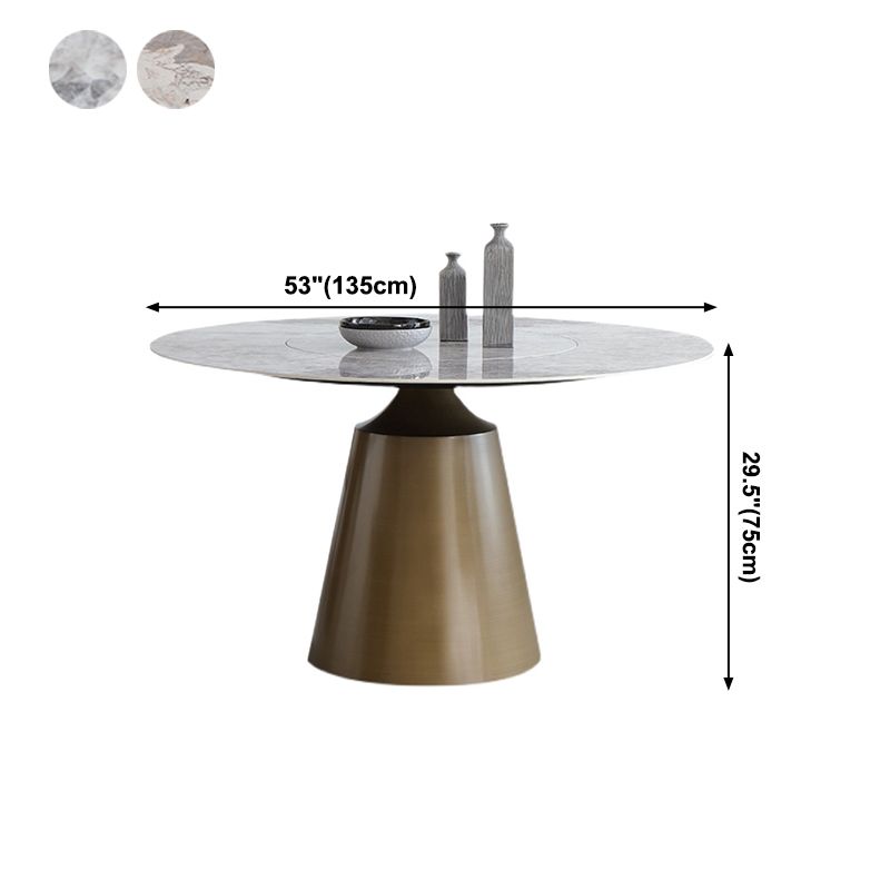 Sintered Stone Top Round Table for Restaurant Modern Dining Table with Metal Pedestal Clearhalo ' dining_table' 'Dining Tables & Seating' 'Dining Tables' 'furn' 'furn_dining_table' 'Furniture' 'furniture_dining_table' 'Kitchen & Dining Furniture' 'kitchen&dining_furn' 'kitchen' 'kitchen_dining_table' 1200x1200_dbb092d3-4eee-40c4-81a1-db5b7c789aa8