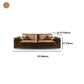 Divano top cuscino marrone e chaise in pelle finta divano posteriore sciolto - 30,7 "h