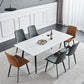 Industrial Rectangle Stone Table Standard Height Kitchen Room Table with 4 Legs