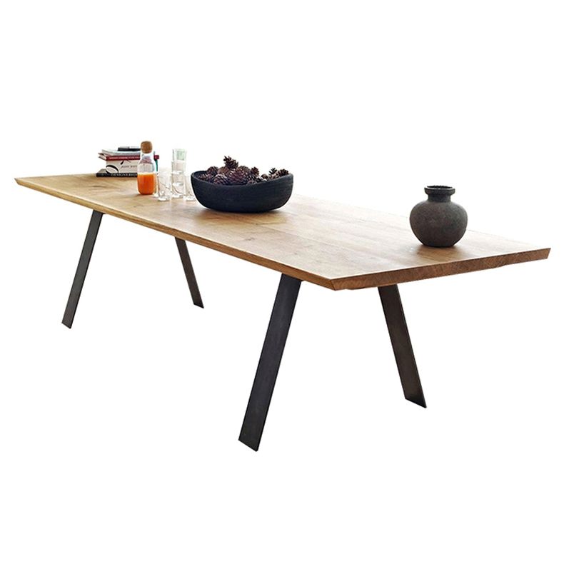 Metal Industrial Rectangle Dining Table Solid Wood Top Table with 4 Legs Clearhalo ' dining_table' 'Dining Tables & Seating' 'Dining Tables' 'furn' 'furn_dining_table' 'Furniture' 'furniture_dining_table' 'Kitchen & Dining Furniture' 'kitchen&dining_furn' 'kitchen' 'kitchen_dining_table' 1200x1200_dbb2dc60-8f37-48ea-9ed6-0cfabc3369e1