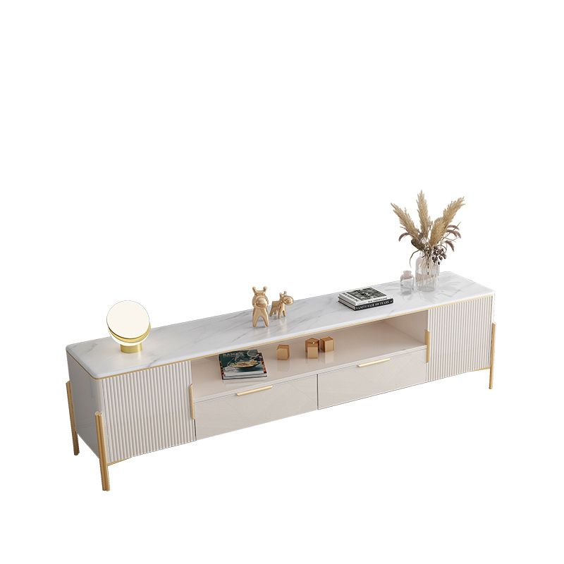 Glam Stone Stand Console Drawers Included Media Console with Legs Clearhalo 'furn' 'furn_tv_stands_entertainment_centers' 'Furniture' 'Living Room Furniture' 'TV Stands & Entertainment Centers' 'TV Stands & Media Storage Furniture' 'tv_stands_entertainment_centers' 1200x1200_dbb36289-52c2-401c-9d50-4377633cb191