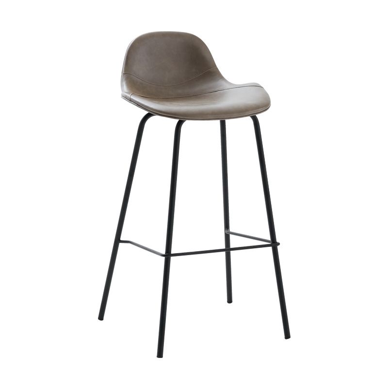 Contemporary Footrest Low Back Bar Stool Leather Counter Stool for Living Room Clearhalo 'Bar Furniture' 'Bar Stools' 'bar_stools' 'furn' 'furn_bar_stools' 'Furniture' 'Kitchen & Dining Furniture' 1200x1200_dbb4041b-3d20-4cb2-ac84-cf2c0e833e05