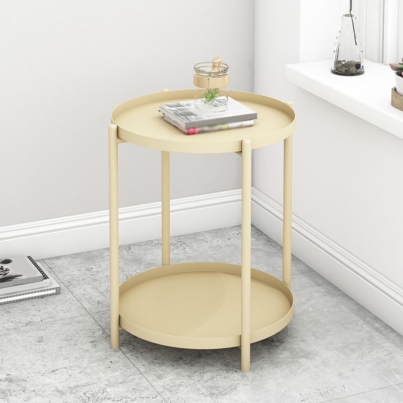 4 Legs Base Design Carbon Steel White/green/black/yellow Round Side Table