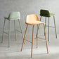 Plastic Scandinavian Bar Stools Low Back Barstool with 4 Iron Legs