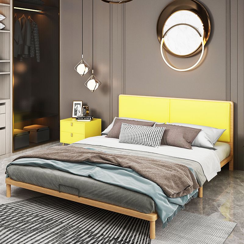 Contemporary Panel Wood Standard Bed with Rectangular Headboard Clearhalo 'Bedroom Furniture' 'Beds' 'furn' 'furn_beds' 'Furniture' 1200x1200_dbb5e018-3427-4186-abfa-2c057b704c60