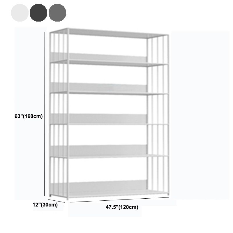 Modern Open Storage Bookcase 12" W Iron Frame Bookshelf with Shelves Clearhalo 'Bookcases' 'furn' 'furn_bookcases' 'Furniture' 'Office Furniture' 1200x1200_dbb63e13-e26c-4e3f-9a54-313efd6b2ec5