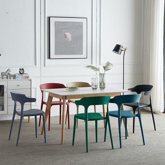 Scandinavian Style Plastic Chair Kitchen Dining Room Open Back Arm Chairs Clearhalo ' kitchen&dining_furn' 'Dining Chairs' 'Dining Tables & Seating' 'dining_chair' 'furn' 'furn_dining_chair' 'Furniture' 'furniture_dining_chair' 'Kitchen & Dining Furniture' 'kitchen' 1200x1200_dbb65c8b-b5d0-4c0c-a5f9-9fb538899271