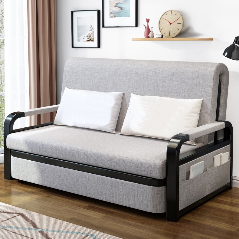 Sofa contemporain de 30 "de large oreiller gris futon inclus canapé-lit de rangement