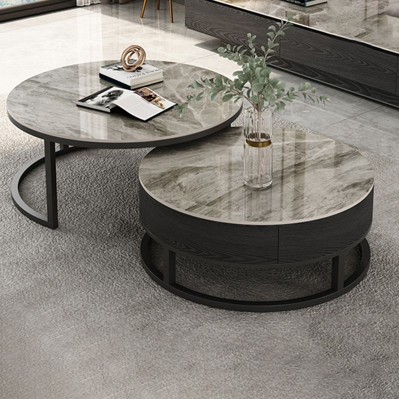 Slate Coffee Table Slate Nesting Coffee Table Set with Storage Drawer