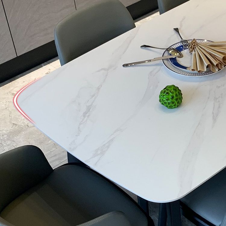 Rectangle Industrial Dining Table Fixed Table with Sintered Stone Clearhalo ' dining_table' 'Dining Tables & Seating' 'Dining Tables' 'furn' 'furn_dining_table' 'Furniture' 'furniture_dining_table' 'Kitchen & Dining Furniture' 'kitchen&dining_furn' 'kitchen' 'kitchen_dining_table' 1200x1200_dbb877a6-2874-4aa9-b822-feb63465cafb
