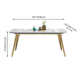 Fixed Sintered Stone Dining Room Set with Metallic 4 Legs Table Dining Room Furniture for Home Use Clearhalo 'Dining Room Sets' 'Dining Tables & Seating' 'dining_room_set' 'furn' 'furn_dining_room_set' 'Furniture' 'furniture_dining_room_set' 'Kitchen & Dining Furniture' 'kitchen&dining_furn' 'kitchen' 1200x1200_dbb8fd7c-0639-4209-bf9e-e1142b6fff0d