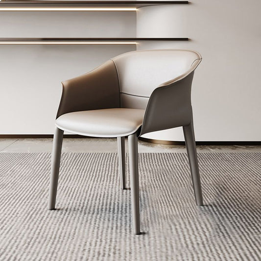 Chaise de bras à manger rembourrée chaise à manger en cuir pour salle à manger