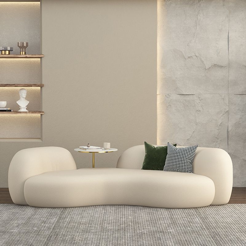 Contemporary Tuxedo Arm Sofa Fabric Loose Back Settee in White Clearhalo 'furn' 'furn_sofas' 'Furniture' 'Living Room Furniture' 'Sofa' 'sofas' 1200x1200_dbba7d02-a77a-4a9d-806a-5ace4378550b