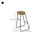 Modern Backless Counter Height Stools with Metal and Solid Wood