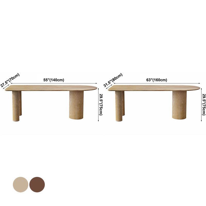 Contemporary Dining Table Pine Solid Wood Table with 3 Legs for Dining Room Clearhalo ' dining_table' 'Dining Tables & Seating' 'Dining Tables' 'Furniture' 'furniture_dining_table' 'Kitchen & Dining Furniture' 'kitchen&dining_furn' 'kitchen' 'kitchen_dining_table' 1200x1200_dbbd1807-0860-4114-8494-6bab3f0ba9fc