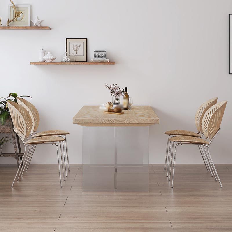 Table à manger à double piédestal en acrylique