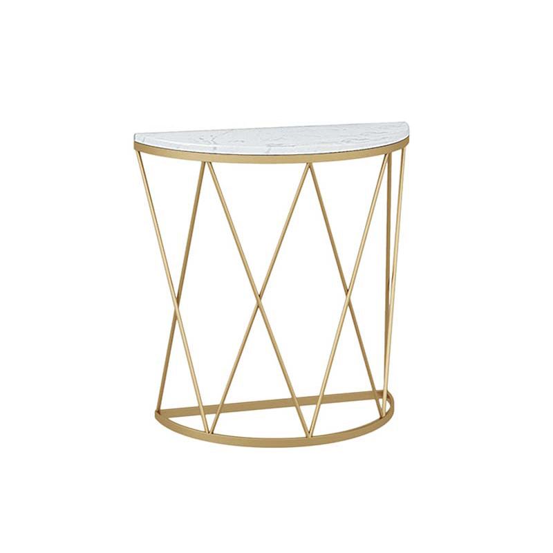 Glam Iron Sofa Table Scratch Resistant Frame Half Moon Stain Resistant Console Table Clearhalo 'Console Tables' 'console_tables' 'Entry & Mudroom Furniture' 'furn' 'furn_console_tables' 'Furniture' 1200x1200_dbbede69-af50-48f1-8e28-61a46661b60e