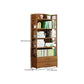Contemporary Vertical Etagere Open Book Shelf Brown Bamboo Bookshelf for Study Room