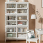 Modern Style Closed Back Bookshelf Wooden Vertical Bookcase in White