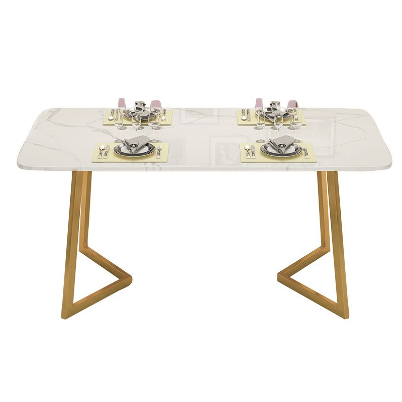 Fixed Sintered Stone Dining Room Set with Metallic 4 Legs Table Dining Room Furniture for Home Clearhalo 'Dining Room Sets' 'Dining Tables & Seating' 'dining_room_set' 'Furniture' 'furniture_dining_room_set' 'Kitchen & Dining Furniture' 'kitchen&dining_furn' 'kitchen' 1200x1200_dbc003a9-fd34-4068-8dda-8ab4c8c51d63