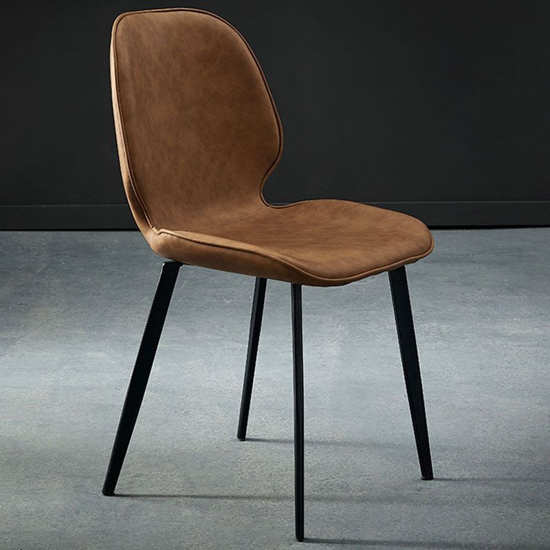 Industrial Style Wingback Chairs Leather Dining Armless Chairs for Kitchen Clearhalo ' kitchen&dining_furn' 'Dining Chairs' 'Dining Tables & Seating' 'dining_chair' 'furn' 'furn_dining_chair' 'Furniture' 'furniture_dining_chair' 'Kitchen & Dining Furniture' 'kitchen' 1200x1200_dbc303d3-9dff-478c-a12f-22ac30e8baed