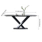 Modern Style Blak Slate Dining Table Rectangular Formal Dinette Set with Metal Base Clearhalo 'Dining Room Sets' 'Dining Tables & Seating' 'dining_room_set' 'furn' 'furn_dining_room_set' 'Furniture' 'furniture_dining_room_set' 'Kitchen & Dining Furniture' 'kitchen&dining_furn' 'kitchen' 1200x1200_dbc33fa5-9bb4-457b-9ef1-7cf56c97a31c