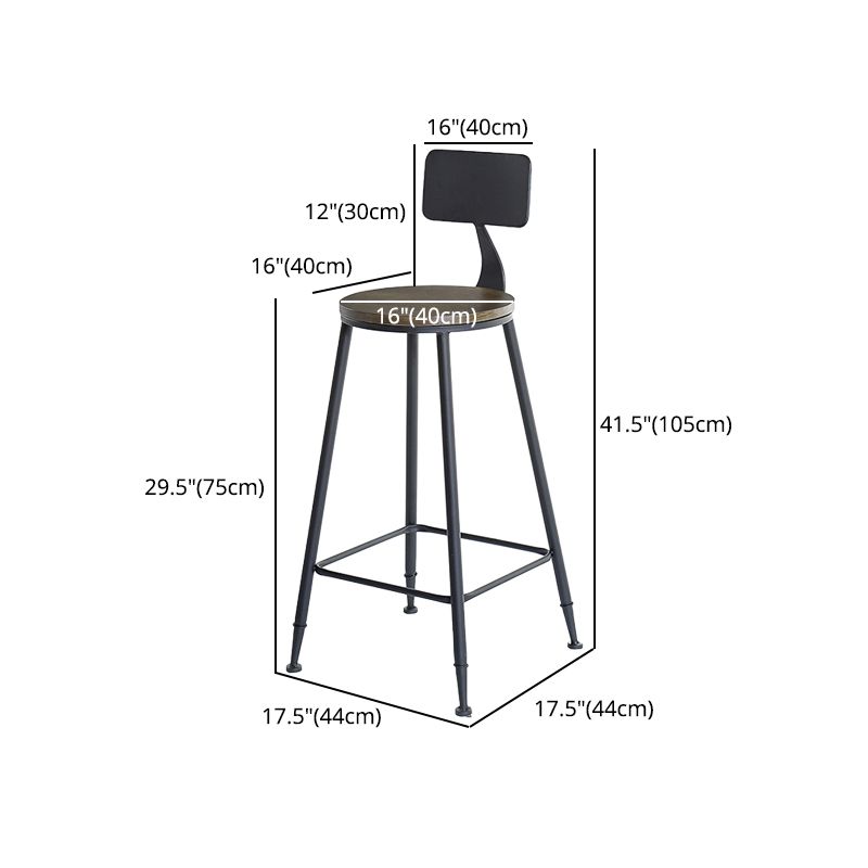 29.53" Industrial Bar and Counter Stool Low Back Stool with 4 Black Legs Clearhalo 'Bar Furniture' 'Bar Stools' 'bar_stools' 'furn' 'furn_bar_stools' 'furniture_bar_stools' 'Kitchen & Dining Furniture' 'kitchen&dining_furn' 'kitchen' 'kitchen_furn' Furniture' 1200x1200_dbc3aa49-48fb-4975-8c89-0cc3285d0395