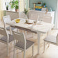 Contemporary Dining Table for Home White Dinette Table with Wooden Frame
