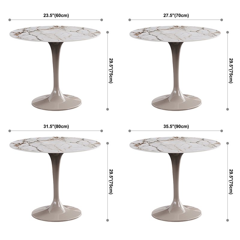 Modern Style Sintered Stone Dining Table White Round Tulip Base Dining Table Clearhalo ' dining_table' 'Dining Tables & Seating' 'Dining Tables' 'furn' 'furn_dining_table' 'Furniture' 'furniture_dining_table' 'Kitchen & Dining Furniture' 'kitchen&dining_furn' 'kitchen' 'kitchen_dining_table' 1200x1200_dbc4bc82-fddd-4a7d-a722-8d2d518453ca