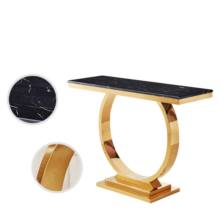 Tabella della console in marmo da 16 "W Tavolo accento resistente alle macchie glam per Hall