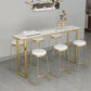 Faux Marble Top Table Modern Style Bistro Pub Table with Metal Base Clearhalo 'Bar Furniture' 'Bar Tables' 'bar_tables' 'furn' 'furn_bar_tables' 'Furniture' 'Kitchen & Dining Furniture' 1200x1200_dbc60cba-69eb-493d-81de-69d97ab9a320