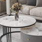 Contemporary Cocktail Table Round Glass / Slate Coffee Table with Drawers Clearhalo 'Coffee & Accent Tables' 'Coffee Tables' 'coffee_tables' 'furn' 'furn_coffee_tables' 'Furniture' 'Living Room Furniture' 1200x1200_dbc6c8da-2a9c-4722-9a3e-29b199958bea