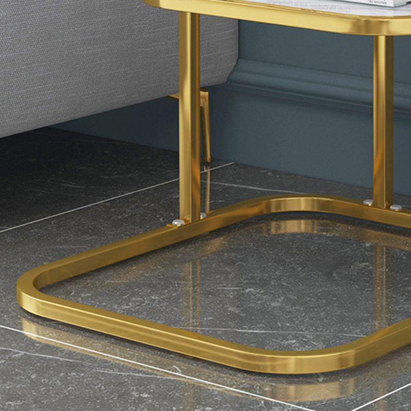 Modern Metal C Side Table Rectangular Top Side Table with Shelf Clearhalo 'Coffee & Accent Tables' 'End & Side Tables' 'end_side_tables' 'furn' 'furn_end_side_tables' 'Furniture' 'Living Room Furniture' 1200x1200_dbc73a59-a0e9-41af-83d2-9ffa3e2ac5e0